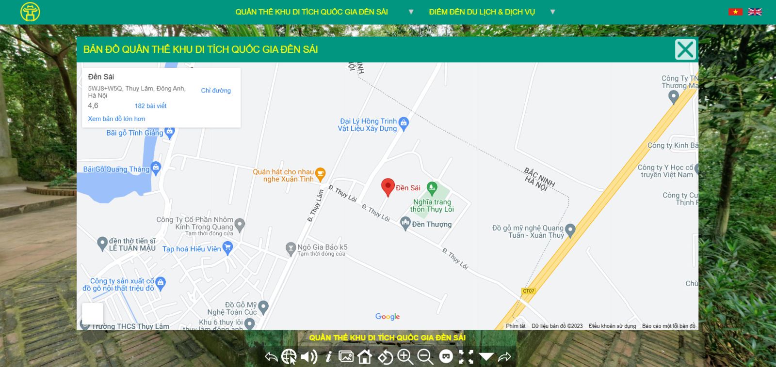 Tích hợp vị trí trên Google Maps giúp du khách dễ dàng hình dung vị trí khu làng nghề.